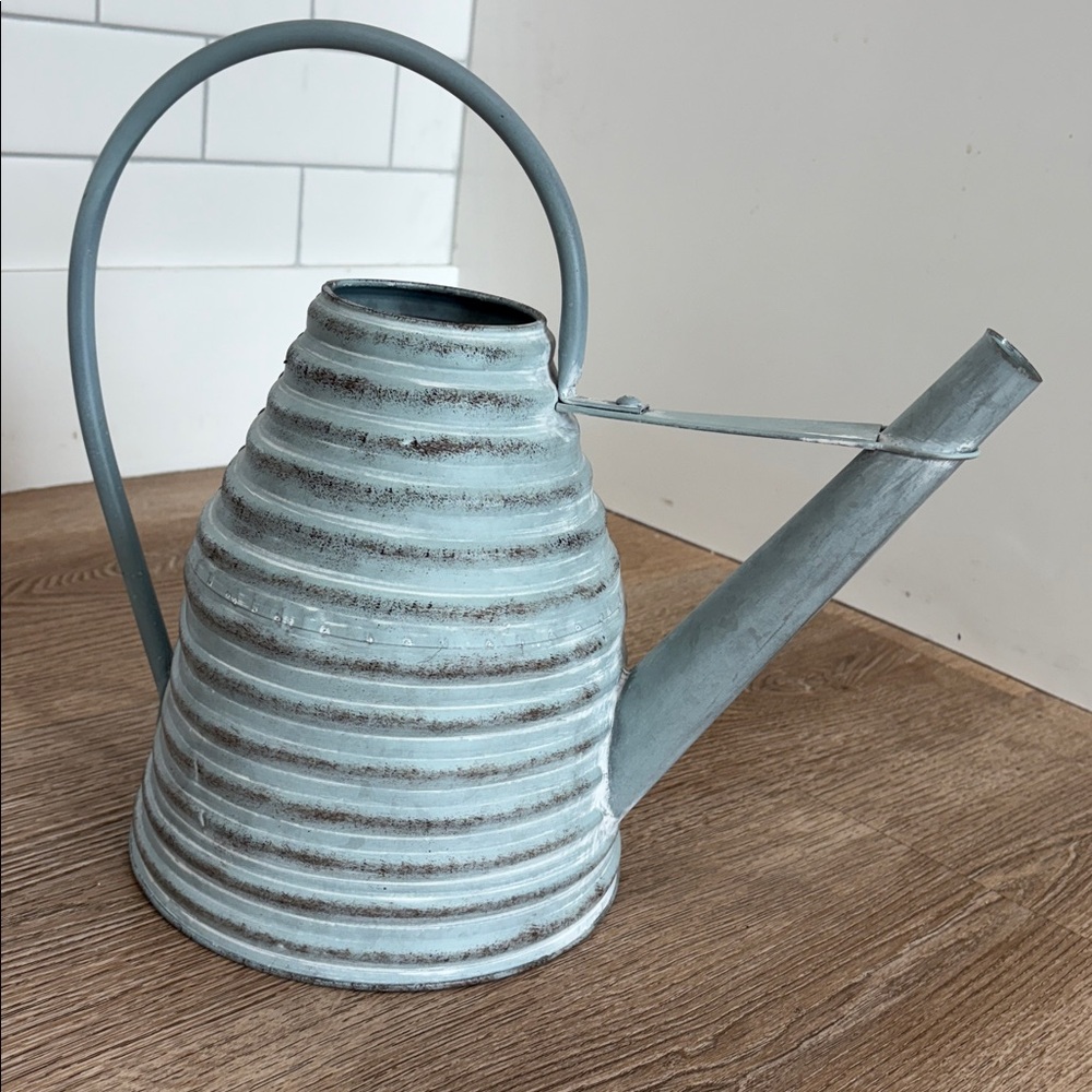Grayson Lane‎ French Country Metal Watering Can Planter Gray Rustic Decor